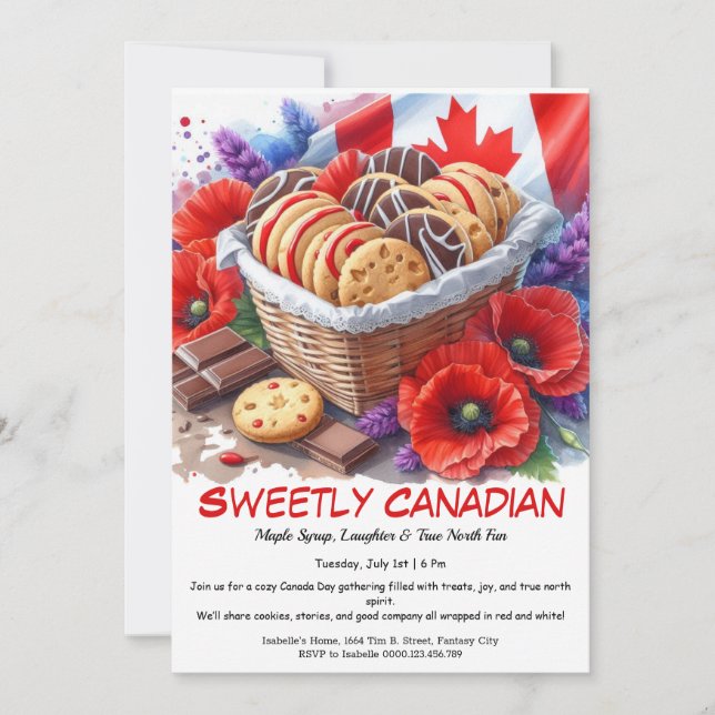 Convite Cafés do Canadá e Coquelicots Sweet Canada (Frente)
