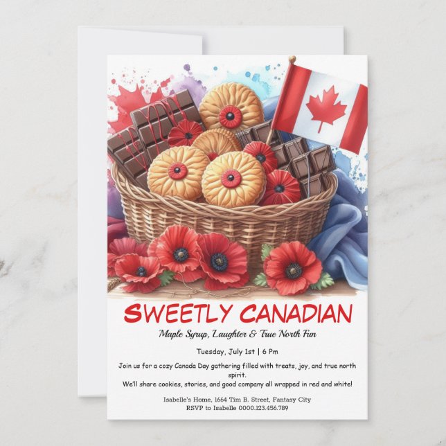 Convite Cafés do Canadá e Coquelicots Sweet Canada (Frente)