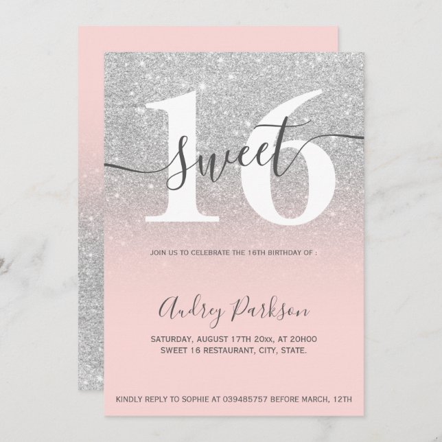 Convite Cãibras-do-prata coral ombre Cãozinho 16 (Frente/Verso)