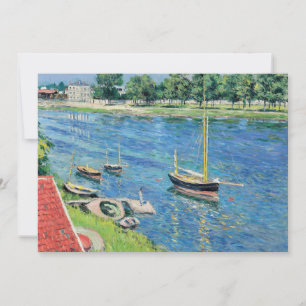 Convite Caillebotte - Seine em Argenteuil, Barcos ancorado