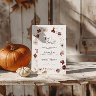 Convite Cair de Amor Boho Arco Floral para Chá de Noiva de