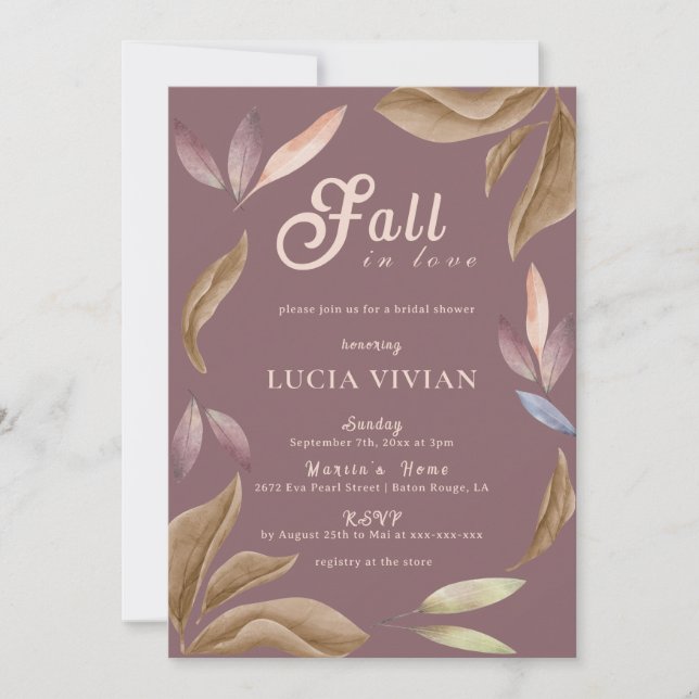 Convite Cair No Amor A Aquarela Deixa Chá de panela (Frente)