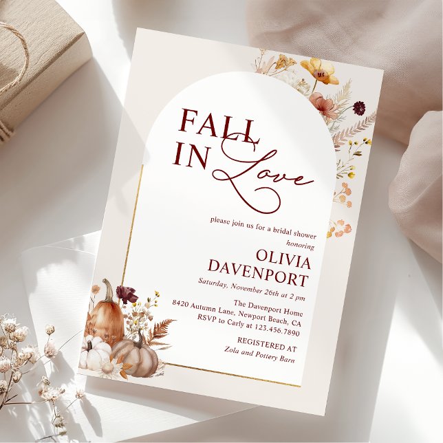 Convite Cair no Amor Chá de panela de Arca de Pumpkin de F (Criador carregado)