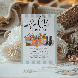 Convite Cair no Amor Elegante Chá de panela de Queda Russo