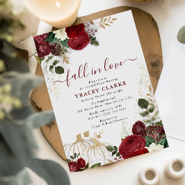 Convite Cair no Amor Floral de Abóbora Chá de Noiva