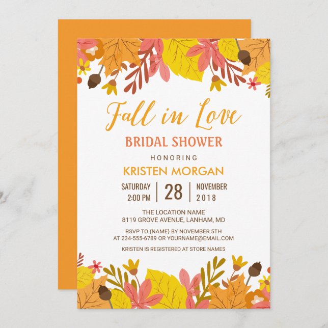 Convite Cair no Chá de panela das Folhas Graciosas do outo (Frente/Verso)