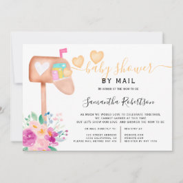 Convite Caixa de correio chá de fraldas floral de aquarela