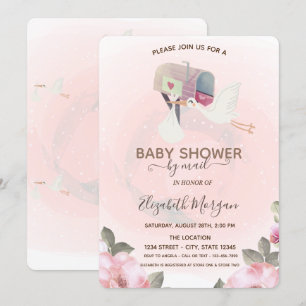 Convite Caixa de Correio,Chá de fraldas Floral de Blindag