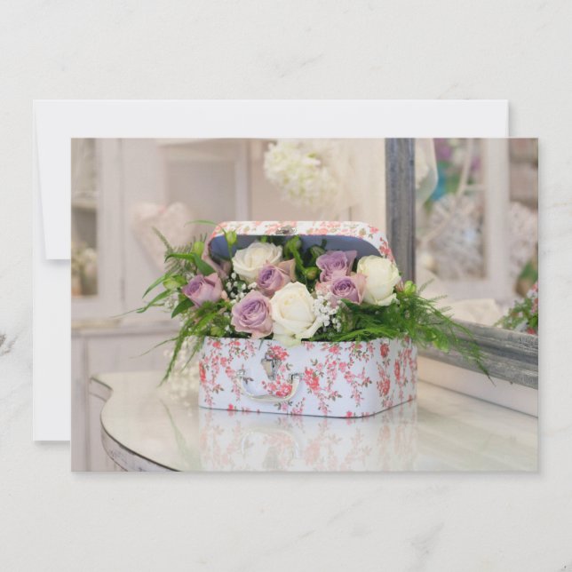 Convite Caixa de Flores Vintage (Frente)