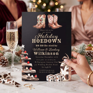 Convite Caixa de Presente de Árvore de Natal Western Hoedo