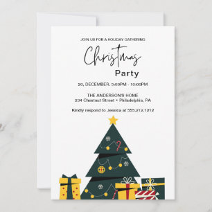 Convite Caixa de presentes da árvore de Natal Elegante