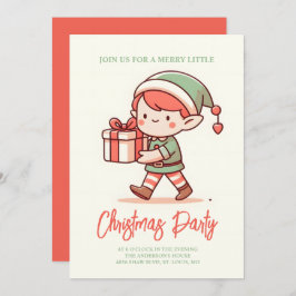 Convite caixa de presentes de natal de elf fofo