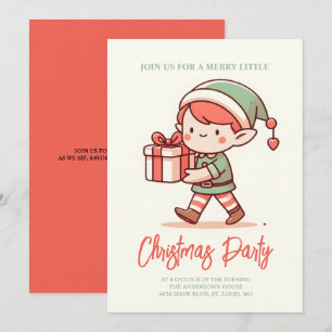 Convite caixa de presentes de natal de elf fofo