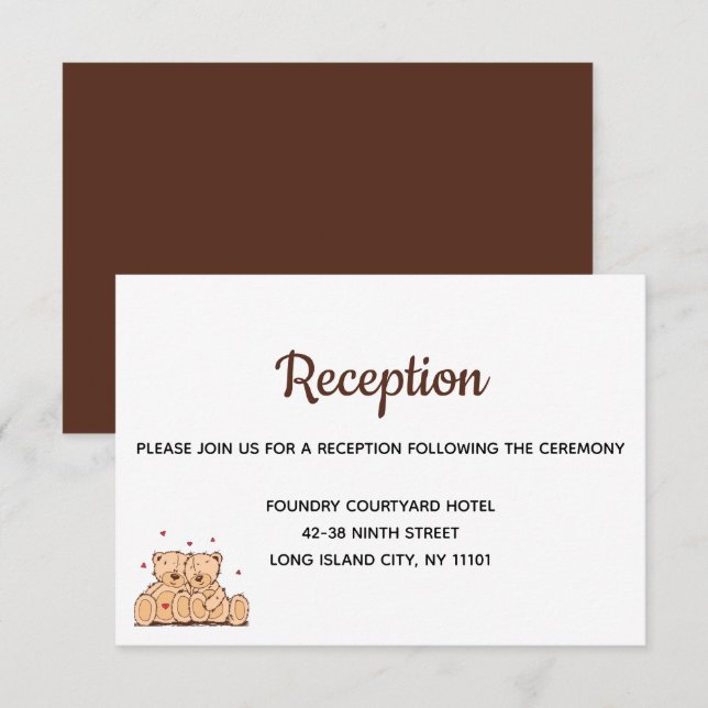 Convite Caixa de Recepção de Casamento Marrom (Frente/Verso)