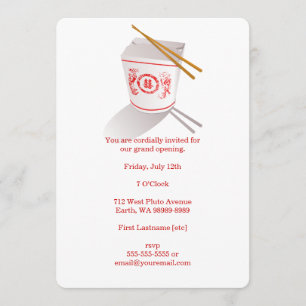 Convite Caixa de Saída do Restaurante Chinês