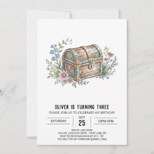Convite Caixa de Tesouro de Flores Silvestres Aniversário