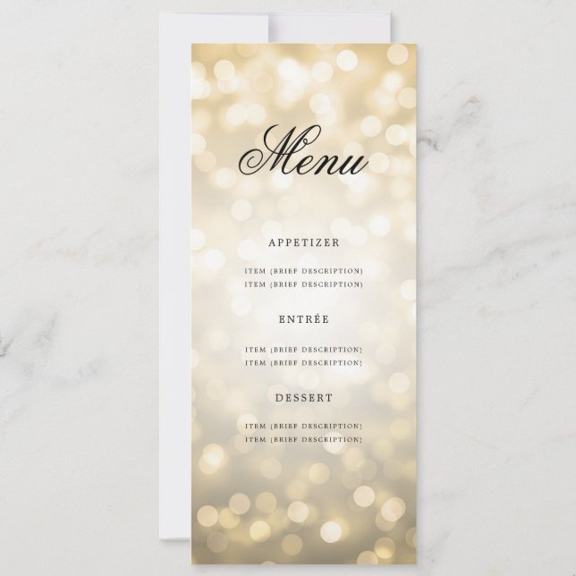 Convite Caixa Dourada do menu de Festa de aniversário 50ª  (Verso)