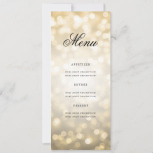 Convite Caixa Dourada do Menu de Festa de aniversário Eleg