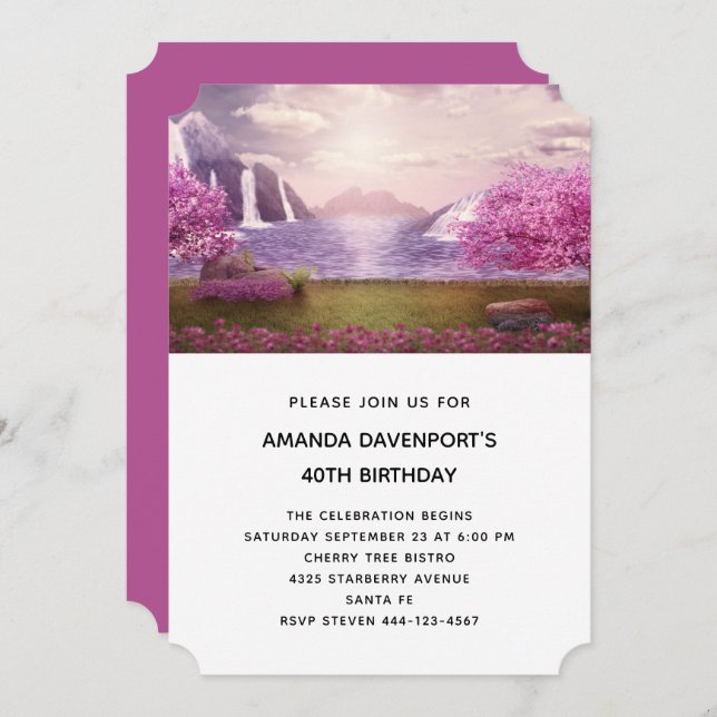 Convite Caixas d'água e Árvores de Cereja ao redor de um L (Frente/Verso)