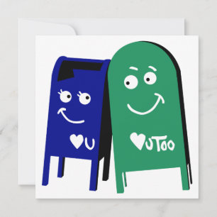 Convite caixas de correio de amor: eu te amo