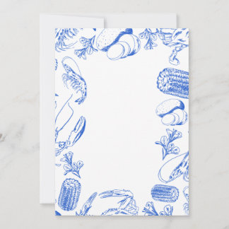 Convite Cajun Seafood Boil - Arte Comida Costeira do Sul