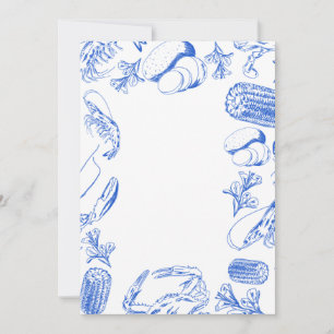 Convite Cajun Seafood Boil - Arte Comida Costeira do Sul