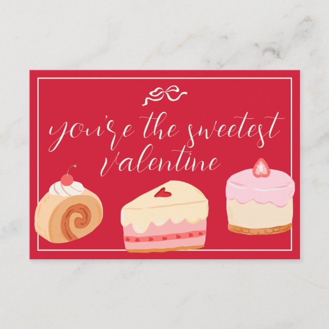 Convite Cakes Photo Sweetest Valentine Love Holiday Card (Frente)