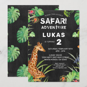 Convite Cal-board Callboard Safari Giraffe da Selva Cólvor