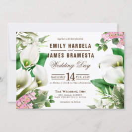 Convite Cala Lily Tropical Watercolor Budget Casamento