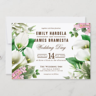 Convite Cala Lily Tropical Watercolor Budget Casamento