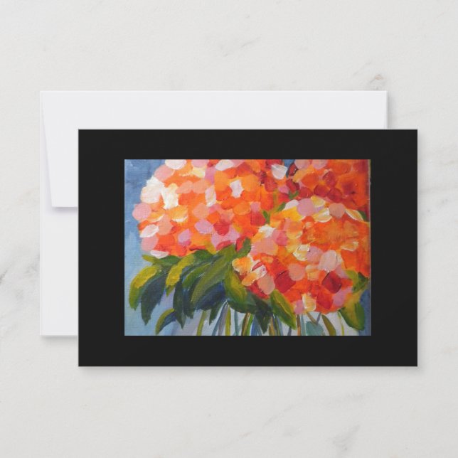 Convite Calah's Hydrangea Flowers 3,5 x 5 Notecard (Frente)