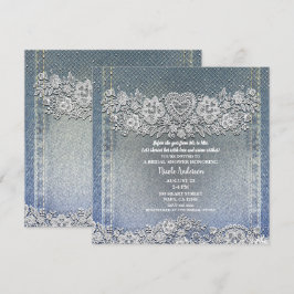 Convite Calça Jeans Azul e Bridal Shower de Renda com Cora