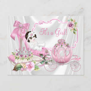 Convite Calçado rosa Chá de fraldas Princesa