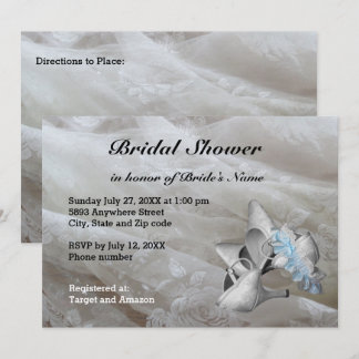 Convite Calçados, cinta de jardim e Chá de panela de renda