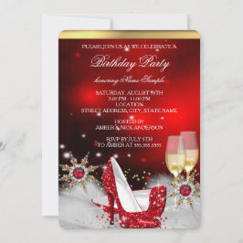 Convite Calçados de alto salto vermelho brilhante Champanh