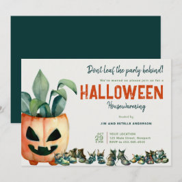 Convite Calçados de plantas de abóbora do Halloween