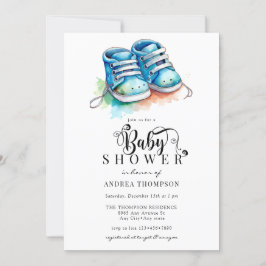 Convite Calçados para bebês | Chá de fraldas Blue Boy