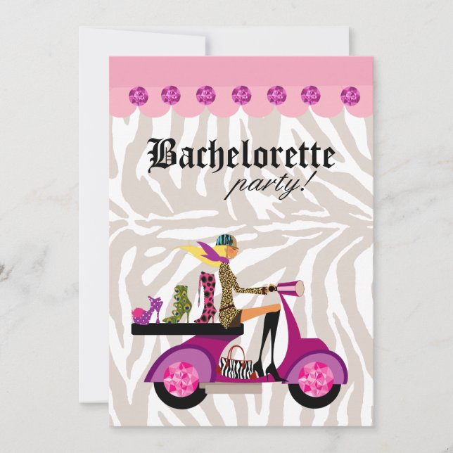 Convite Calçados Zebra Patinete Loura do Fashion Party (Frente)