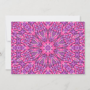 Convite Caleidoscópio Fractal, Rosa e Roxo