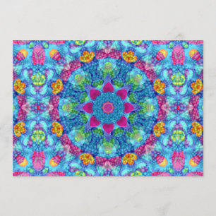 Convite Caleidoscópio violeta & azul do vintage dos