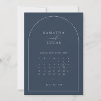 Calendário de arquivamento minimalista azul marinh