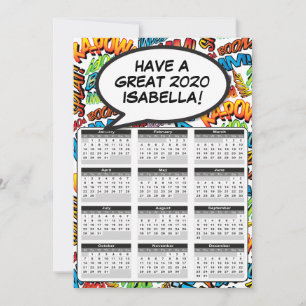 Convite Calendário de Bolha de Fala Pop Art de Quadrinhos
