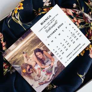 Convite Calendário de caligrafia elegante proposta de madr