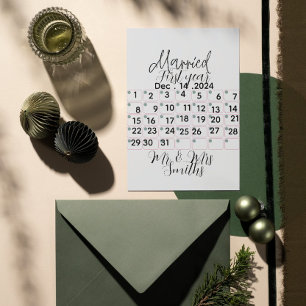 Convite Calendário de Casamento Personalizado Data 