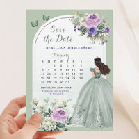 Calendário de Filial Verde Lilac e Sage Salvar a D
