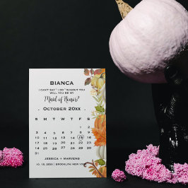 Convite Calendário de folhas de abóbora de outono damas de