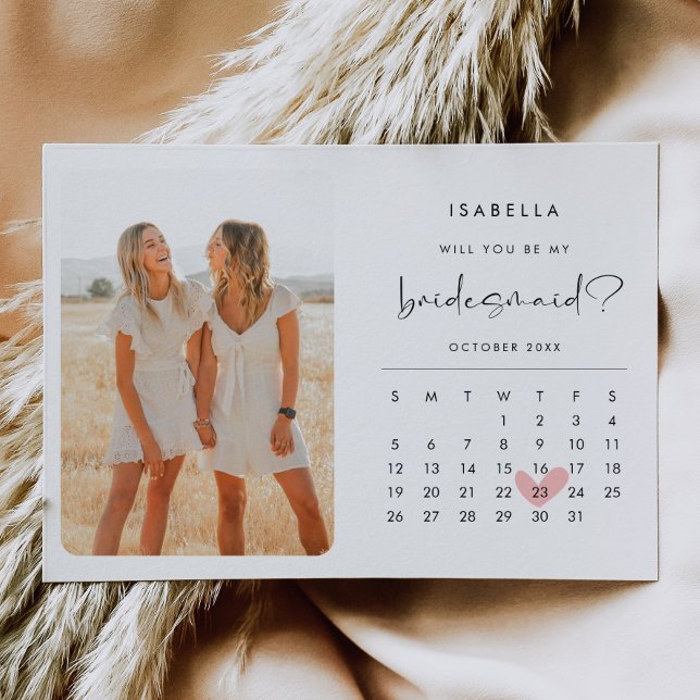 Convite Calendário de Fotografias de Proposta de Bridesmai (Criador carregado)