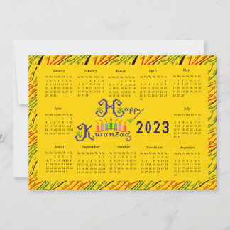 Convite Calendário de Mão Feliz Kwanzaa