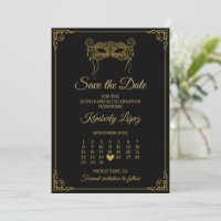 Calendário de Mascarada Salve a Data Quinceañera