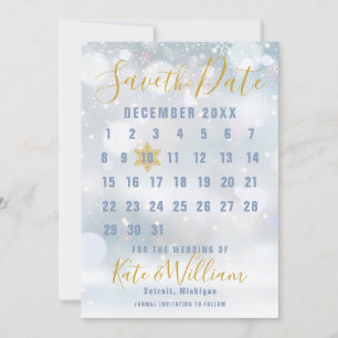 Convite Calendário de Primeiros Flocos de Neve Casamento S